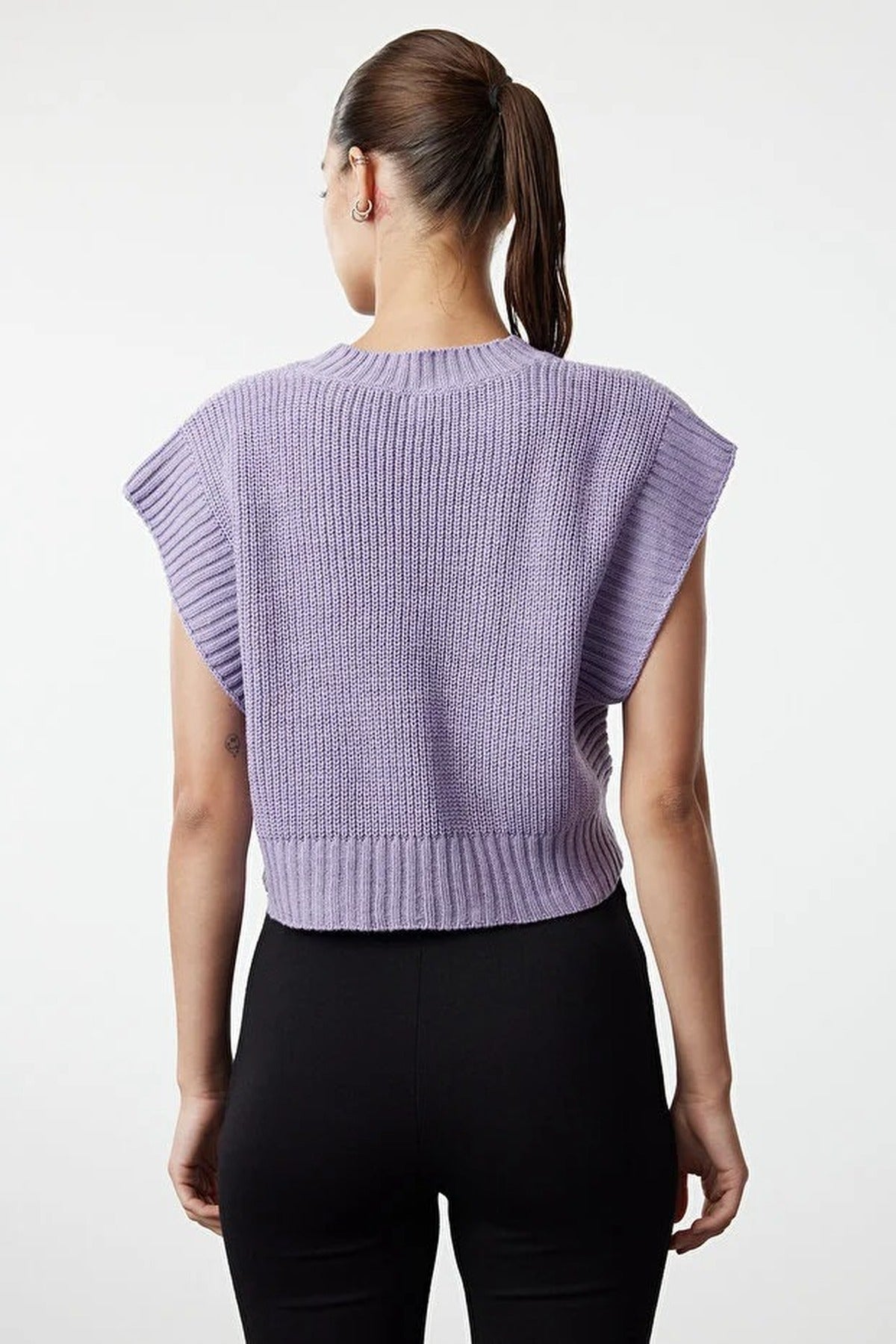 Crop Crew Neck Knit Sweater