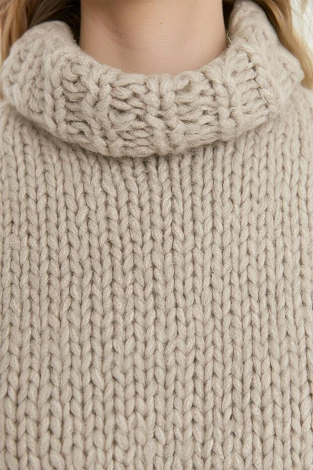 Crop Turtleneck Knit Sweater