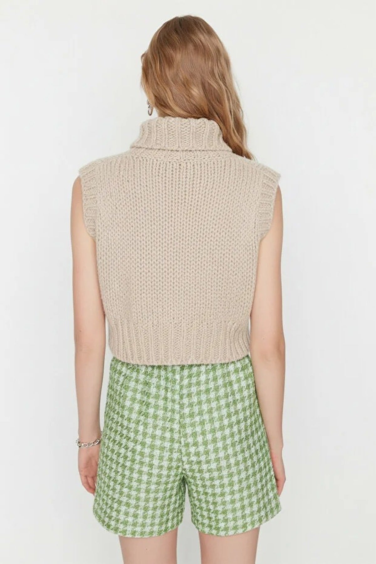 Crop Turtleneck Knit Sweater