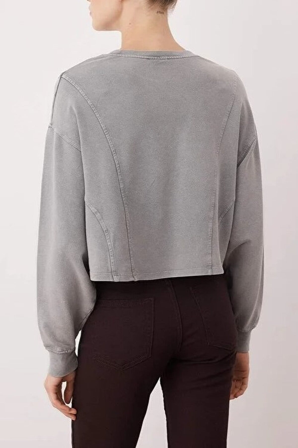 Relaxed Knitted Sweatshirt with Stitching Details