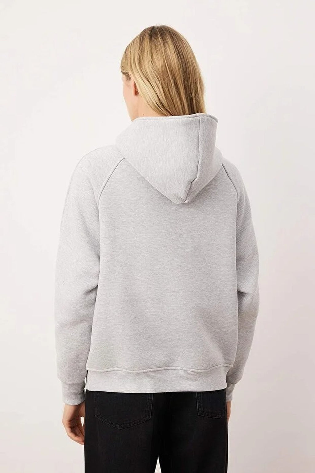 Half Zippered Oversize Knit Sweatshirt with Stitching Details
