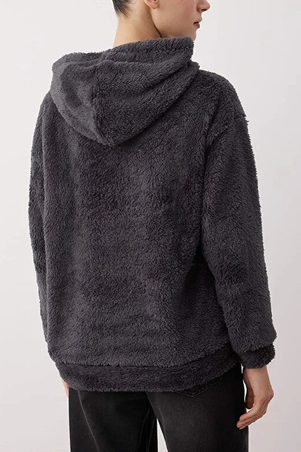 Regular Plush Knit Sweatshirt with Label Detail
