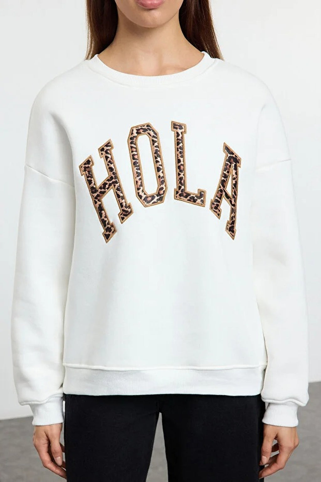 Animal Leopard Slogan Print Sweatshirt