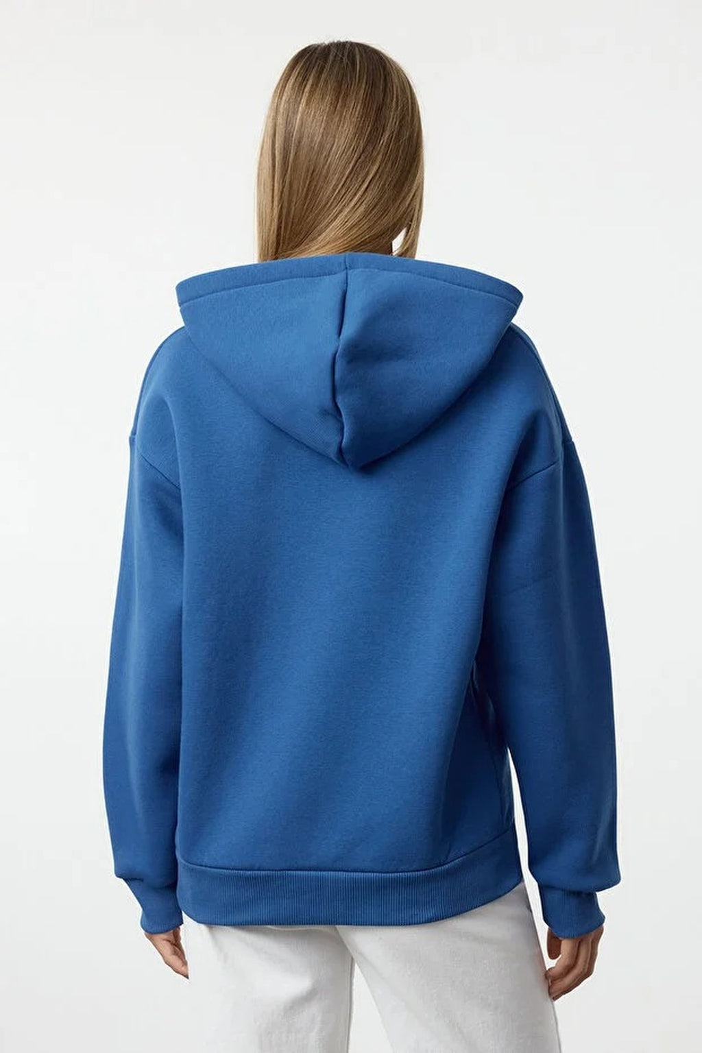 Oversize Embroidered Fleece Knit Sweatshirt