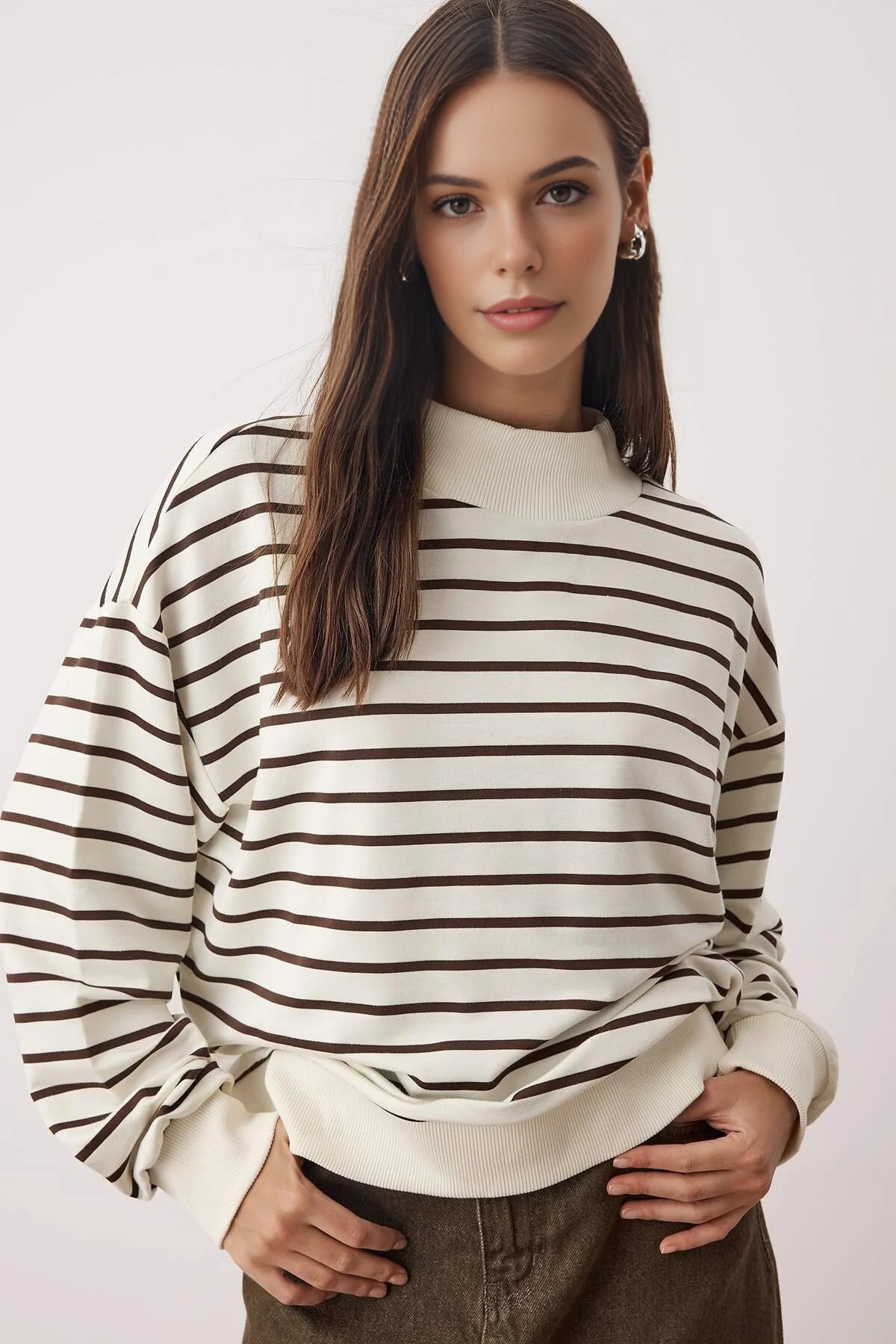 Striped Knit Sweatshirt