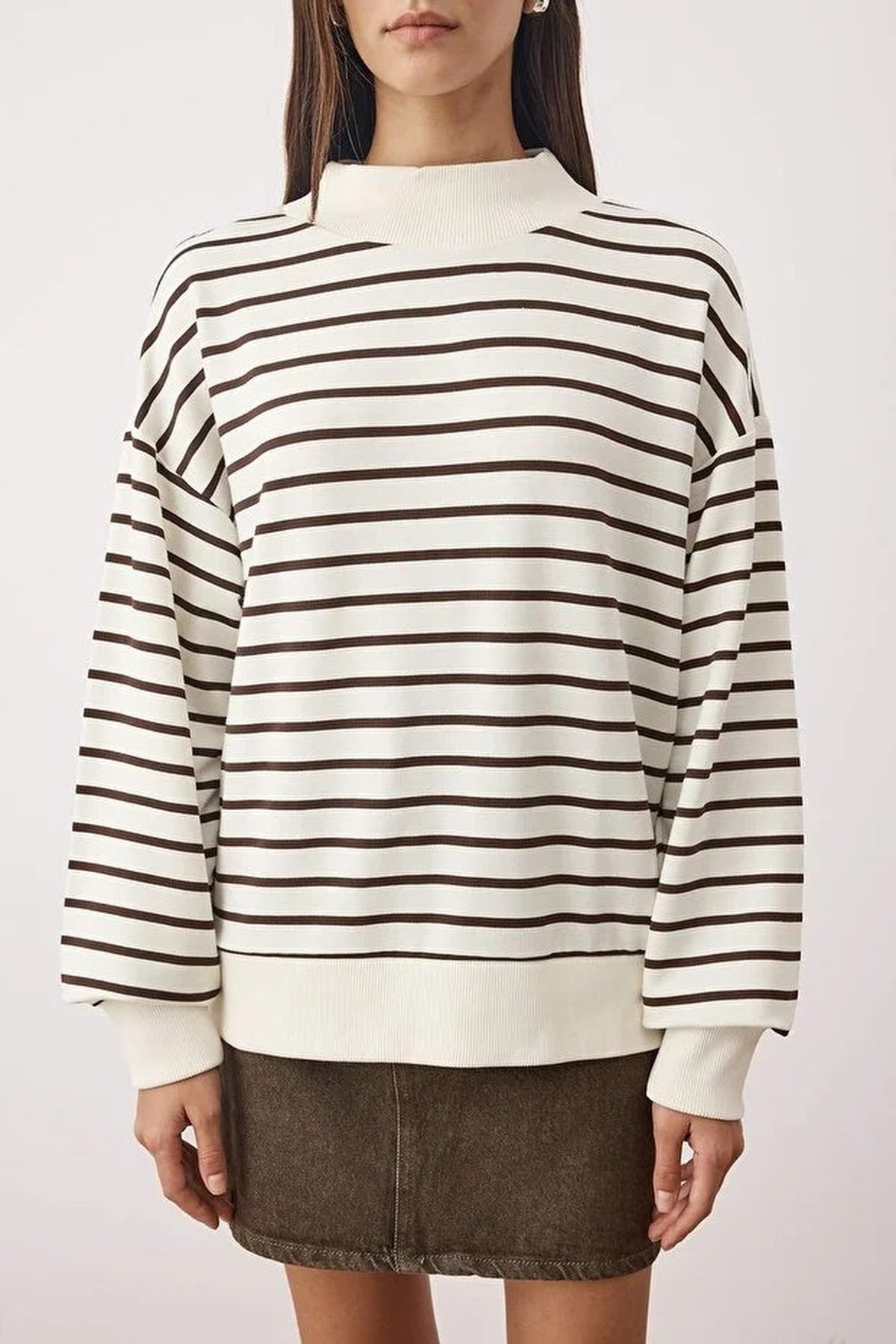 Striped Knit Sweatshirt