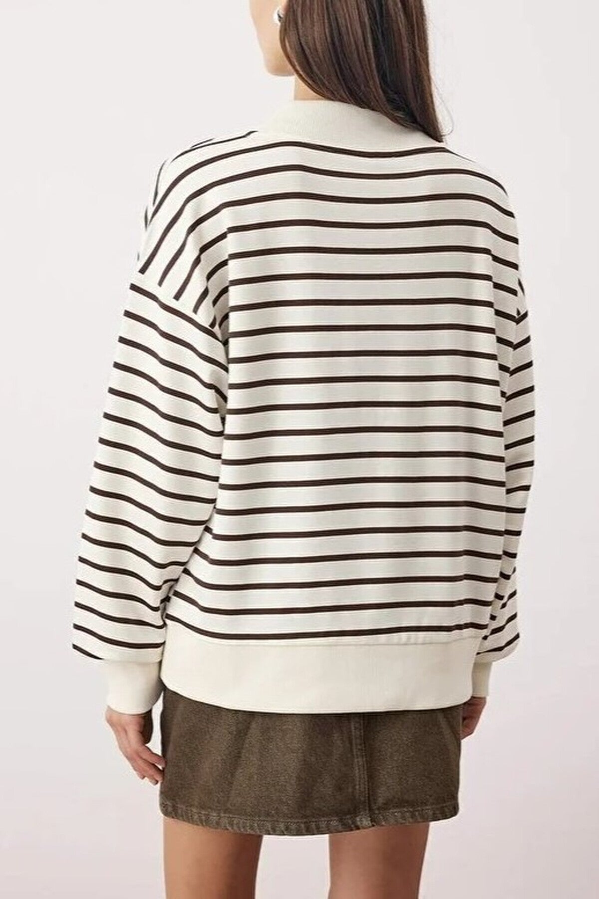 Striped Knit Sweatshirt