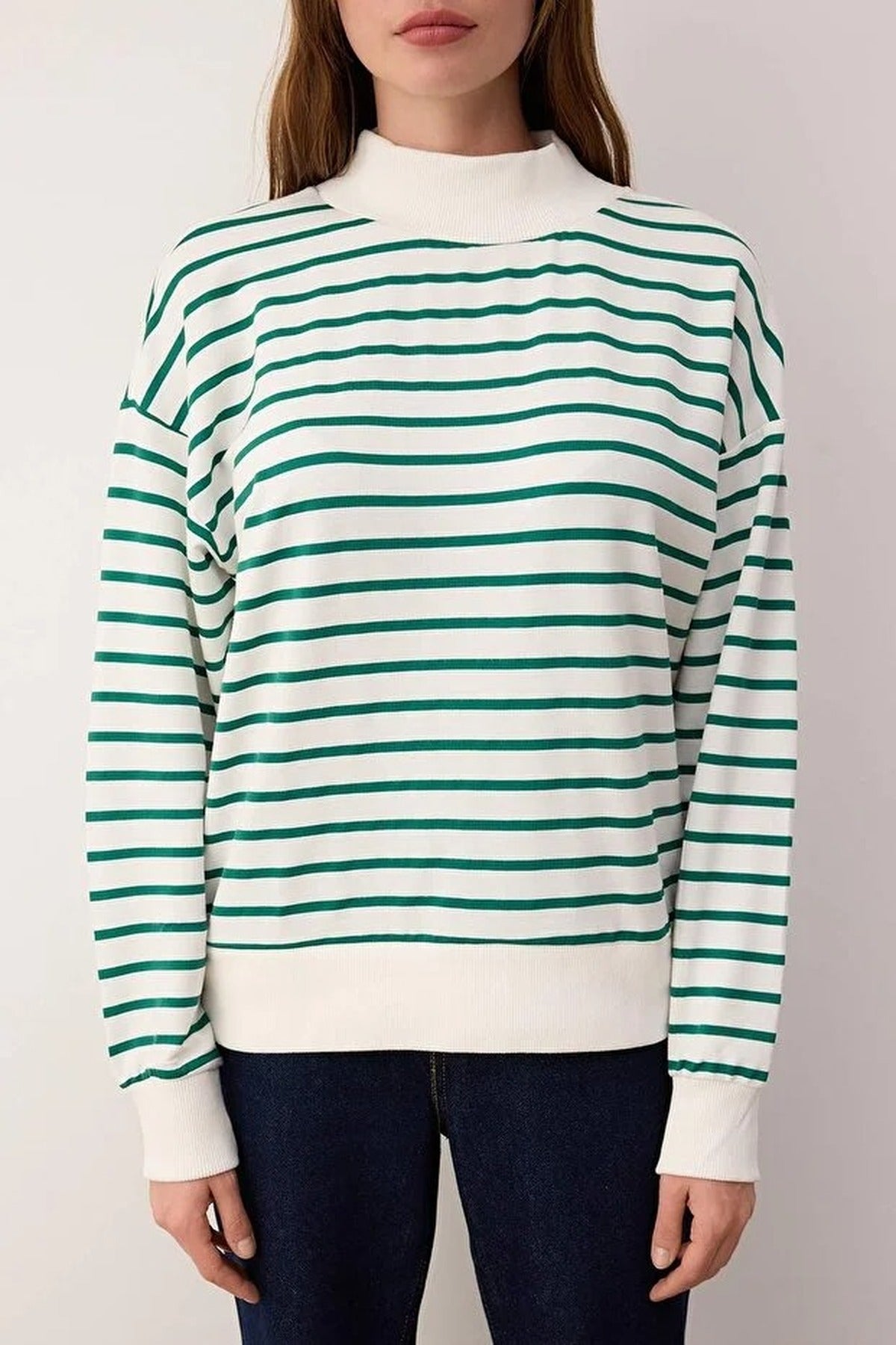 Striped Knit Sweatshirt