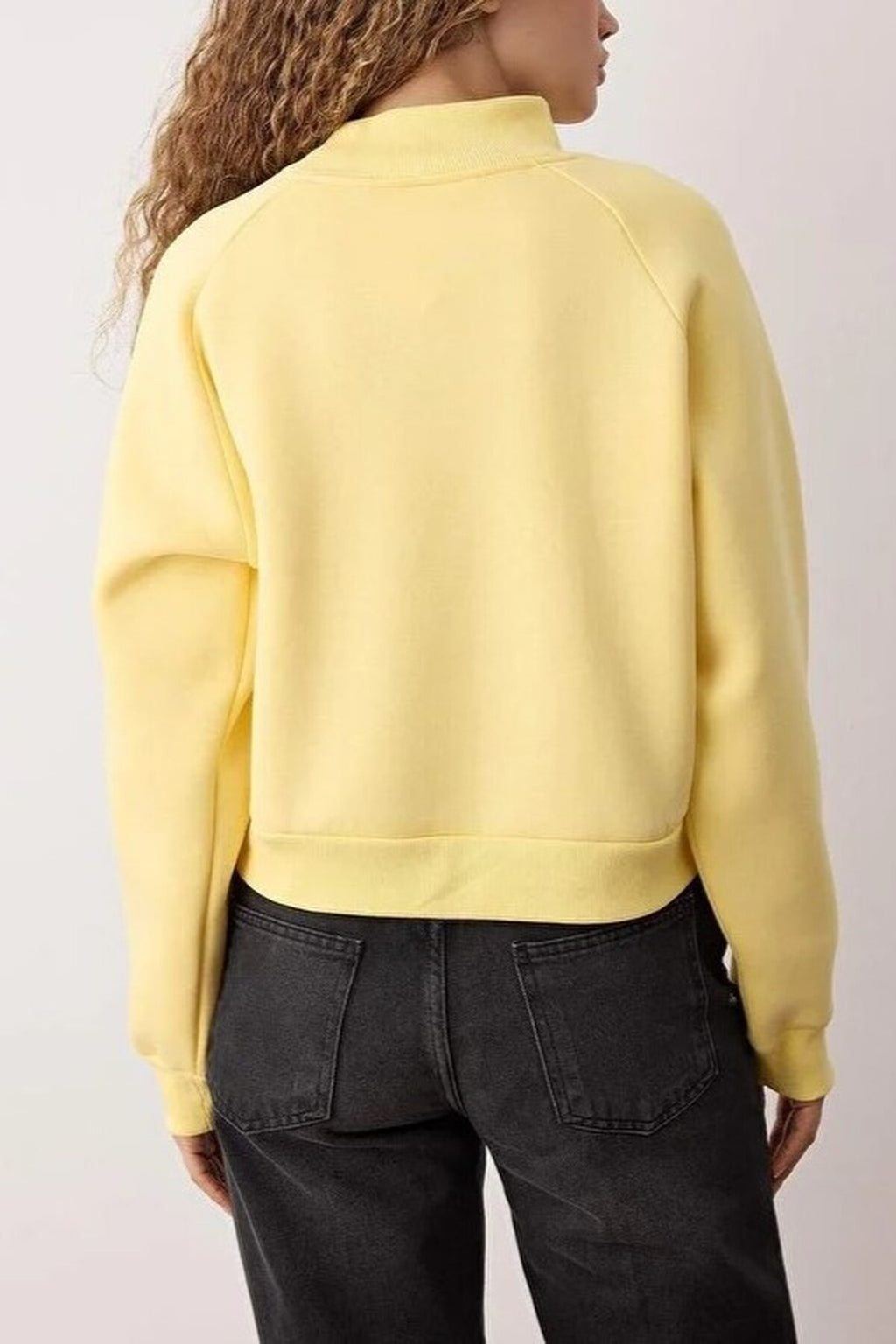 Thick Fleece Knit Sweatshirt with Raglan Sleeves