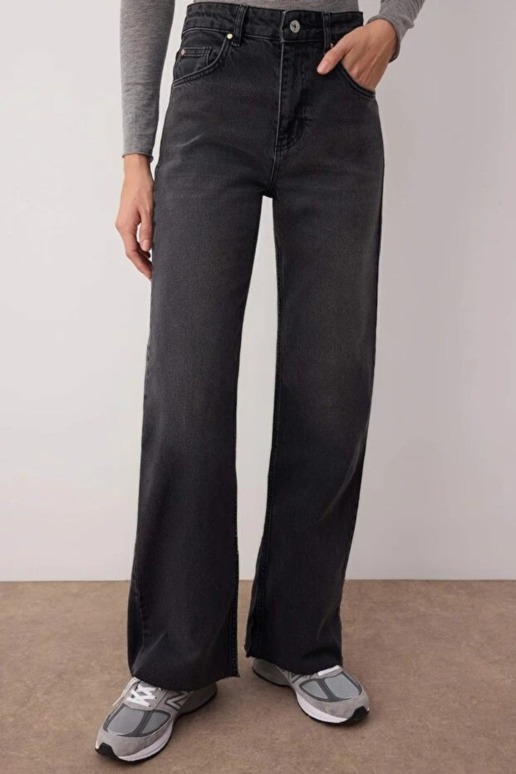 High Waist Comfort Cut Wide Leg Palazzo Jeans