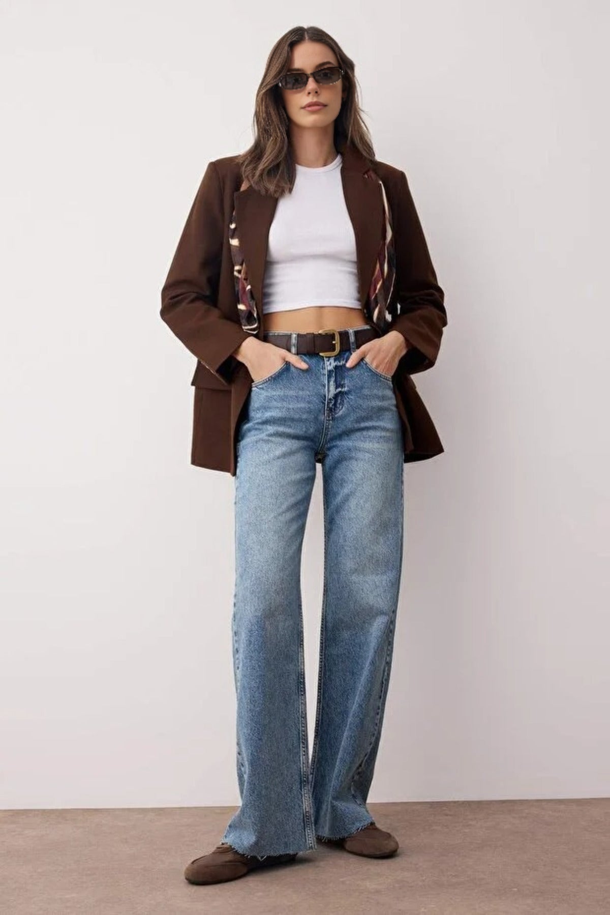 High Waist Comfort Cut Wide Leg Palazzo Jeans
