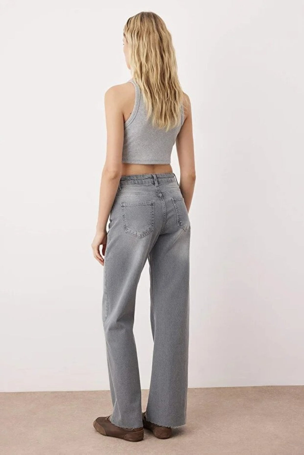 High Waist Comfort Cut Wide Leg Palazzo Jeans