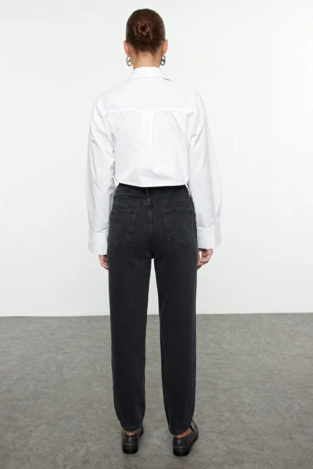 High Waist Mom Jean with Stone Details