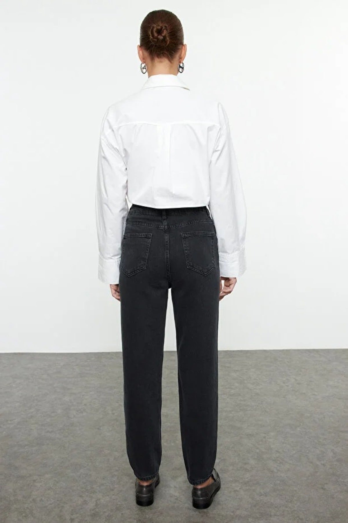 High Waist Mom Jean with Stone Details