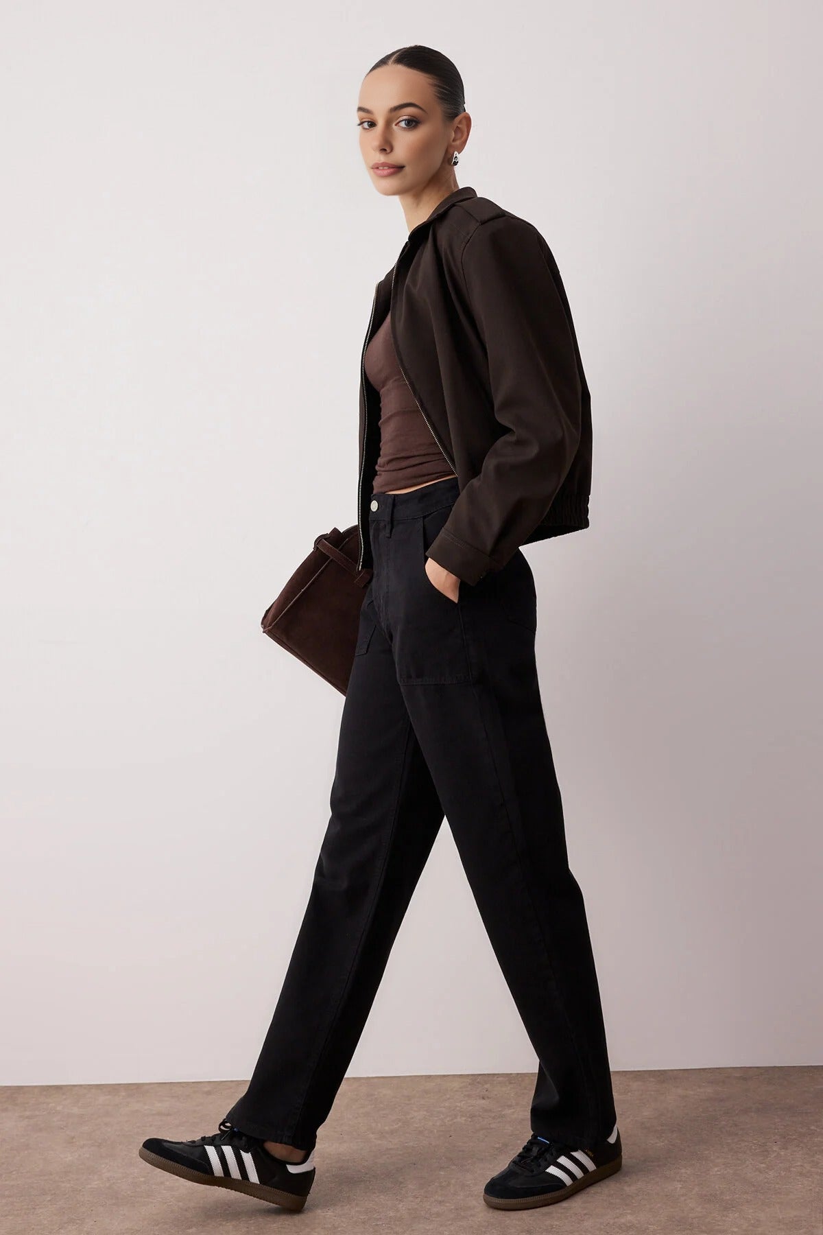 High Waist Wide Leg Jeans with Pocket Details