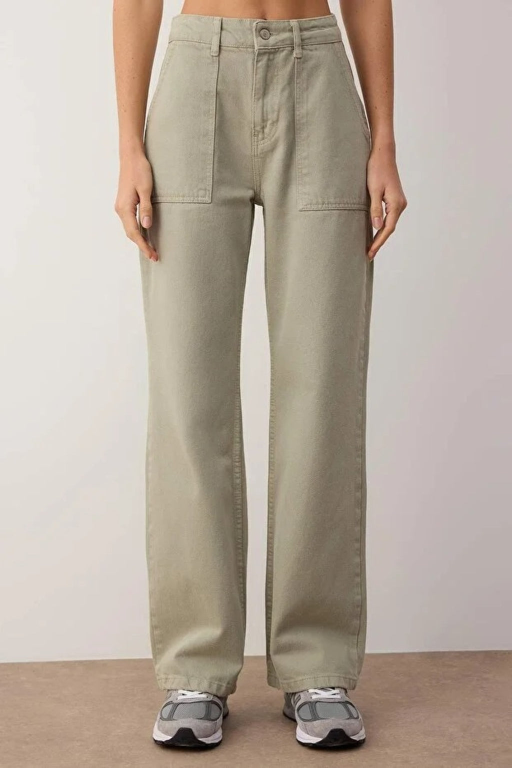 High Waist Wide Leg Jeans with Pocket Details