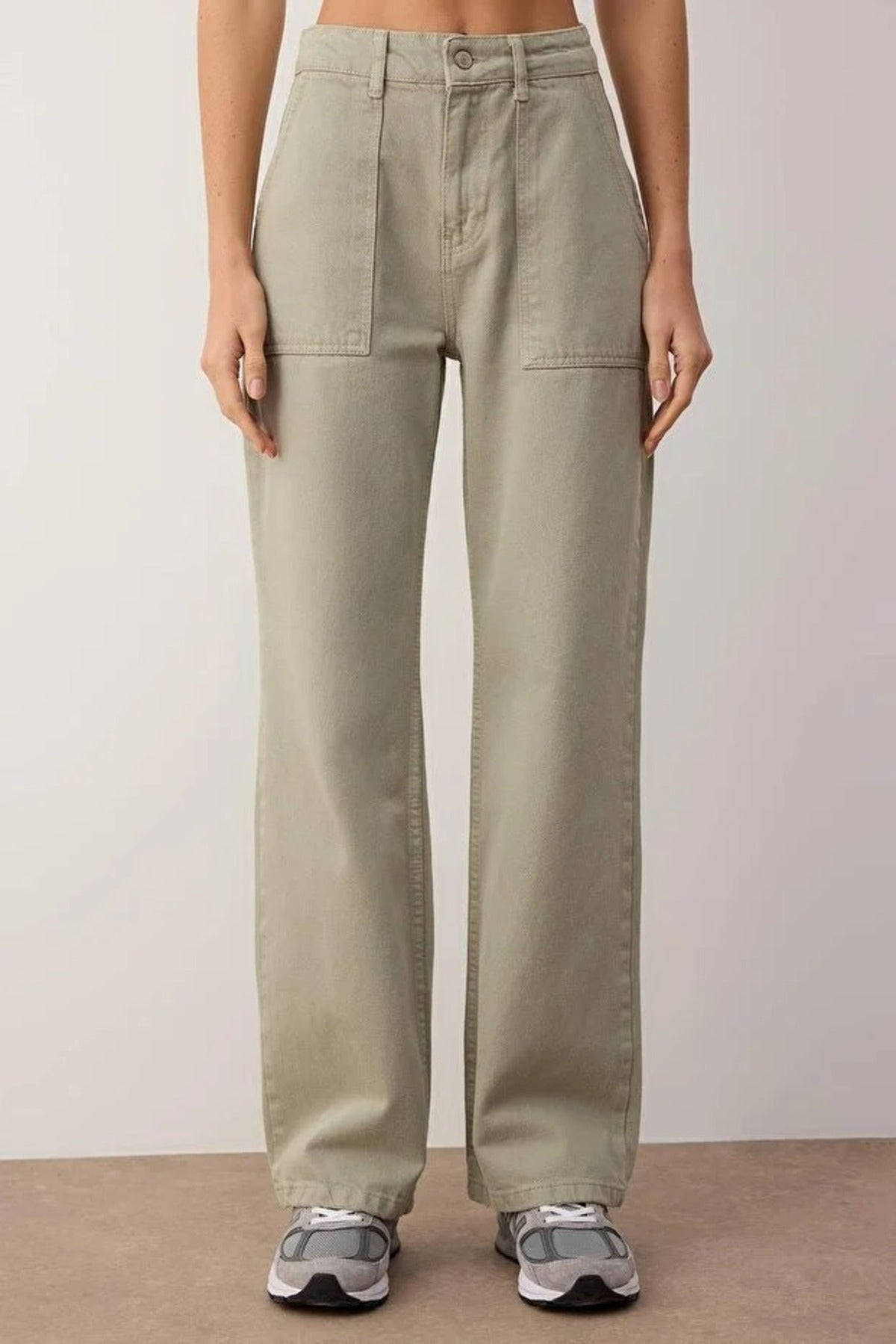 High Waist Wide Leg Jeans with Pocket Details