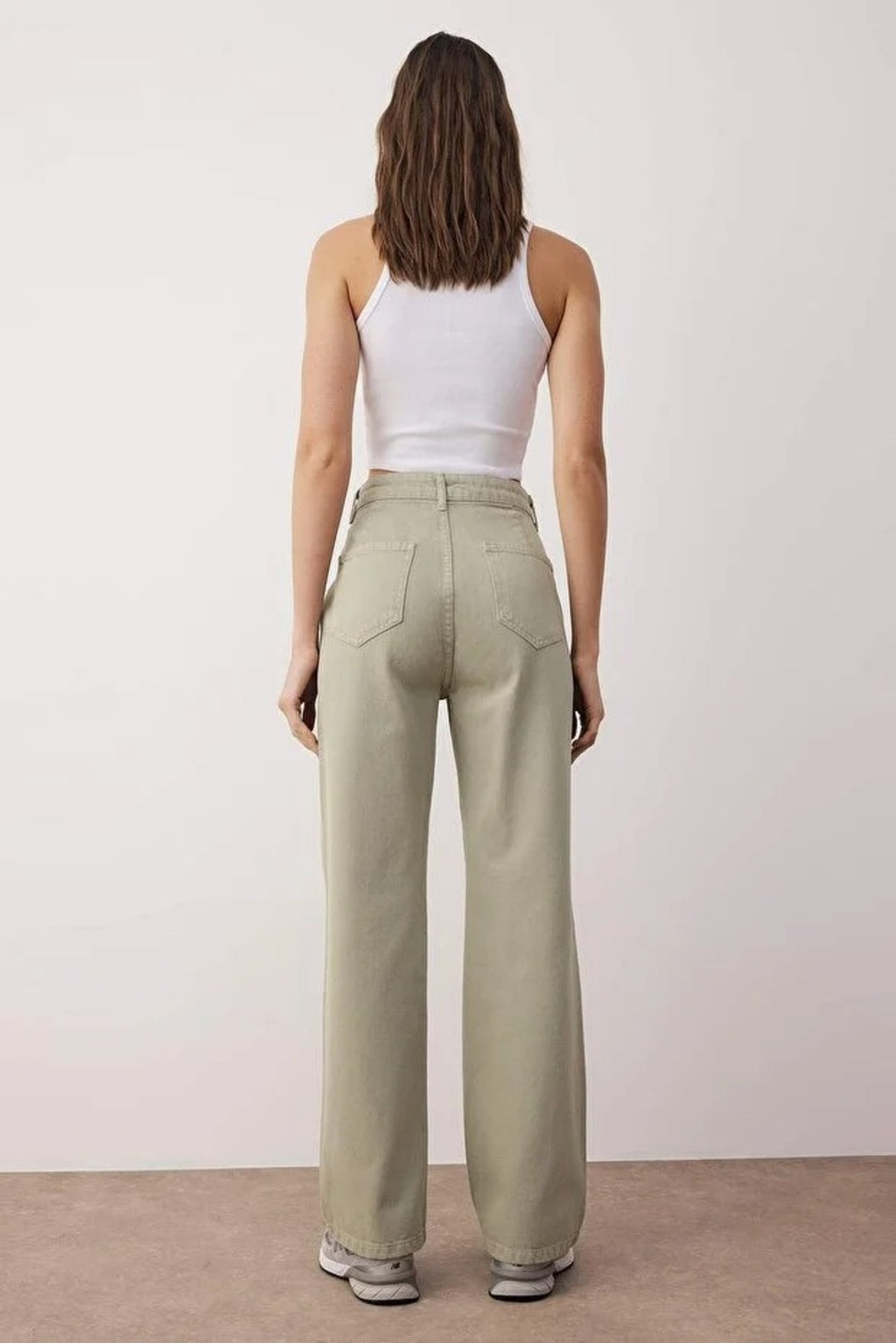 High Waist Wide Leg Jeans with Pocket Details