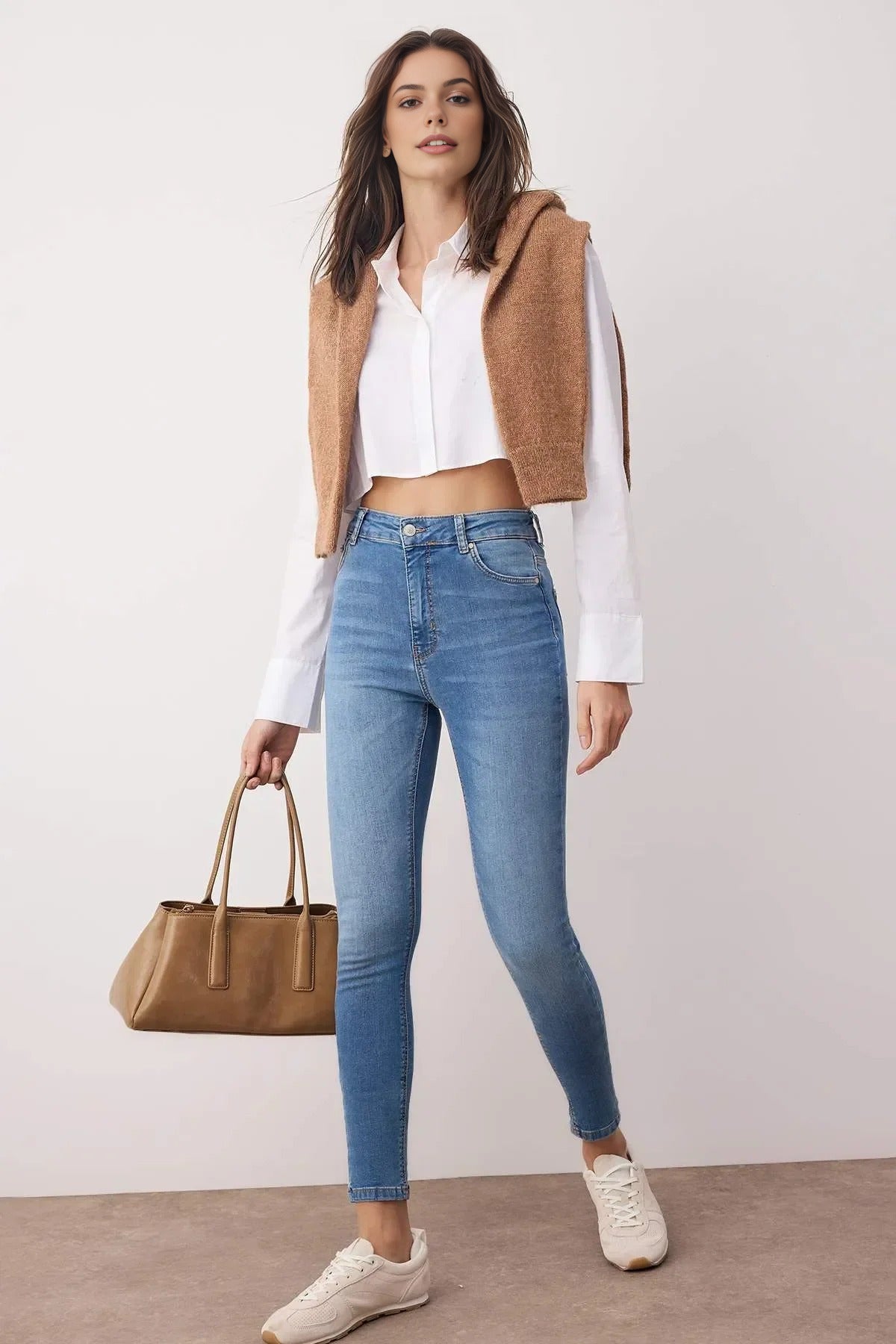 Fitted High Waist Skinny Jeans