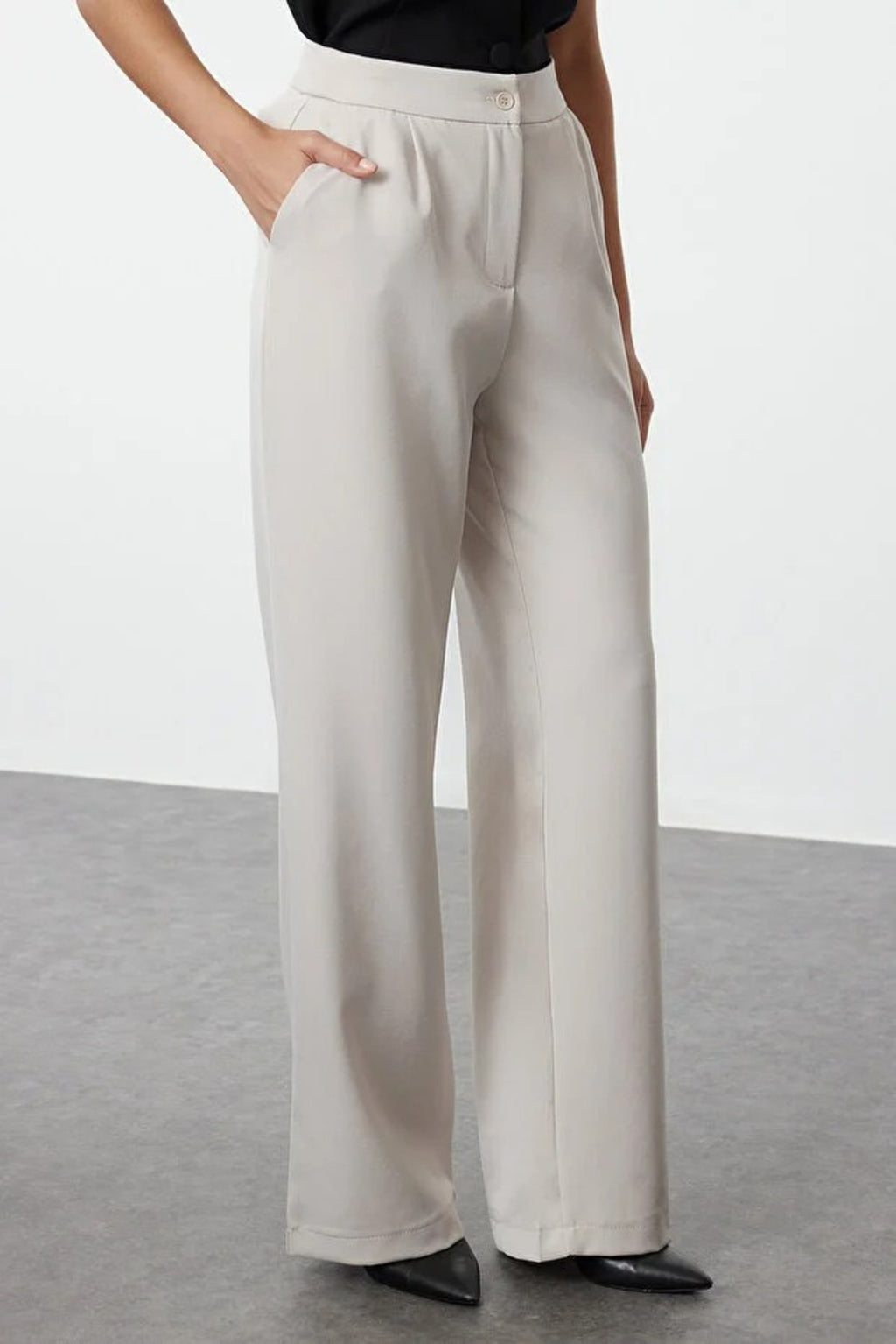 Wide Leg Woven Trousers