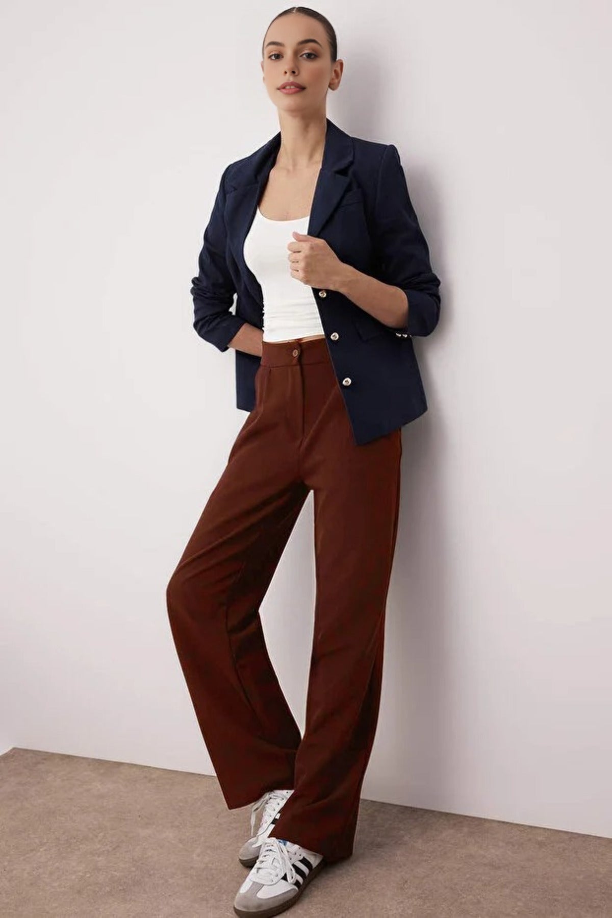 Wide Leg Woven Trousers
