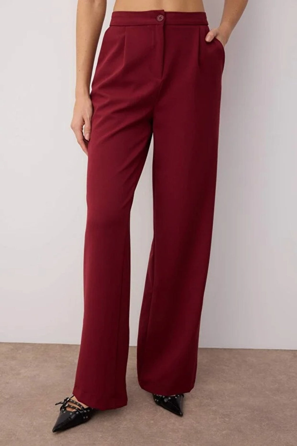 Wide Leg Woven Trousers
