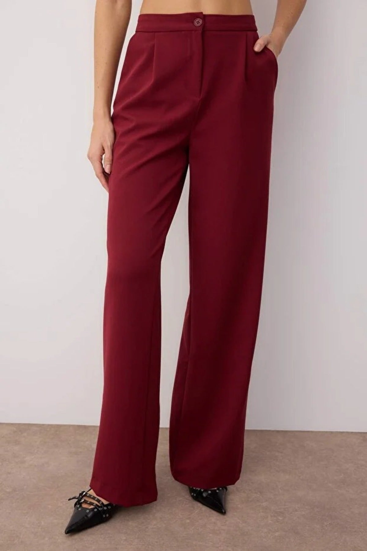 Wide Leg Woven Trousers