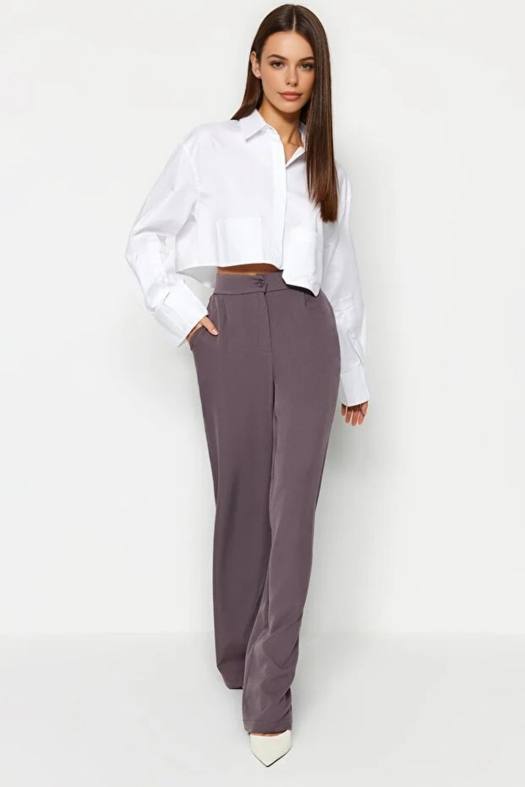 Wide Leg Woven Trousers