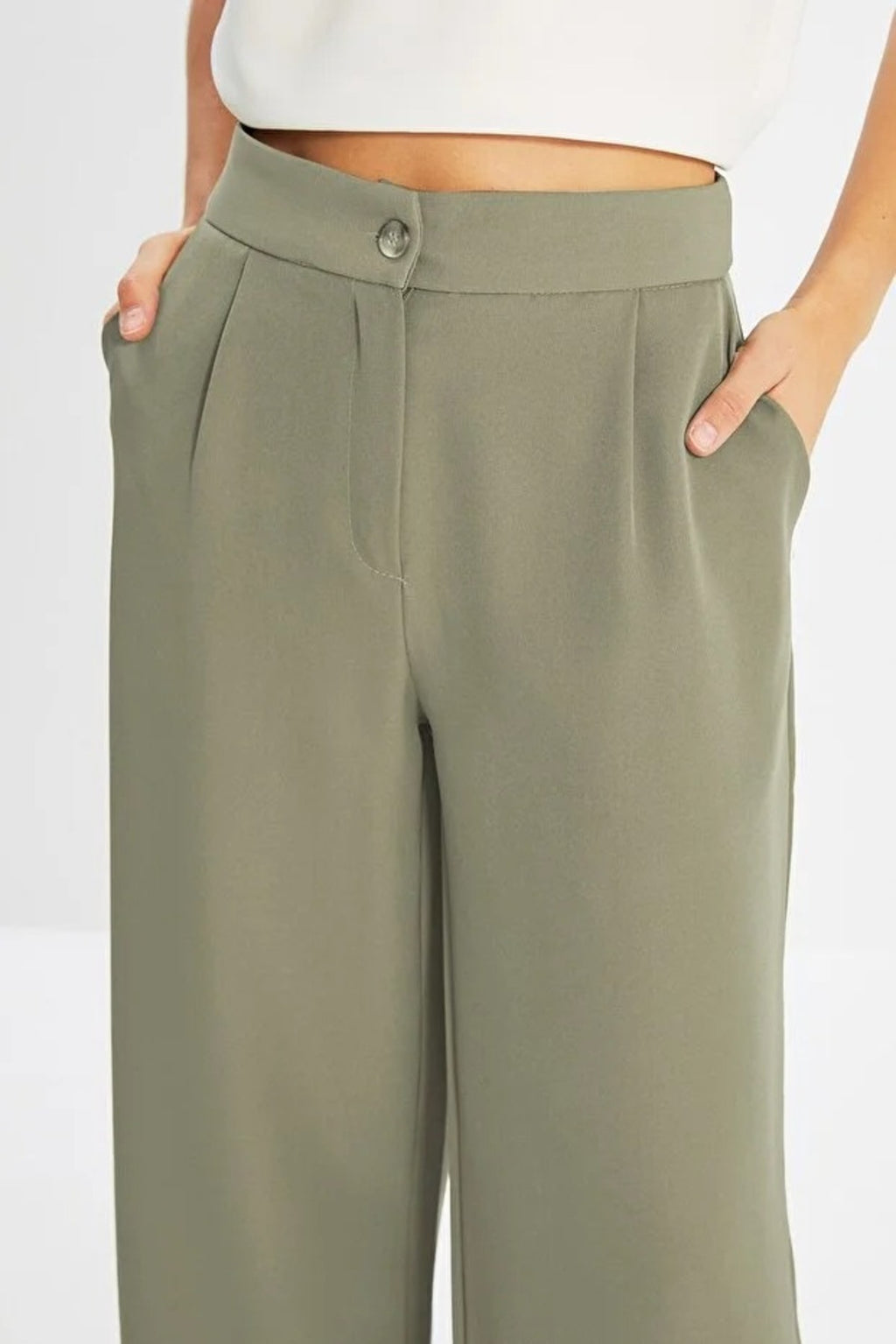 Wide Leg Woven Trousers