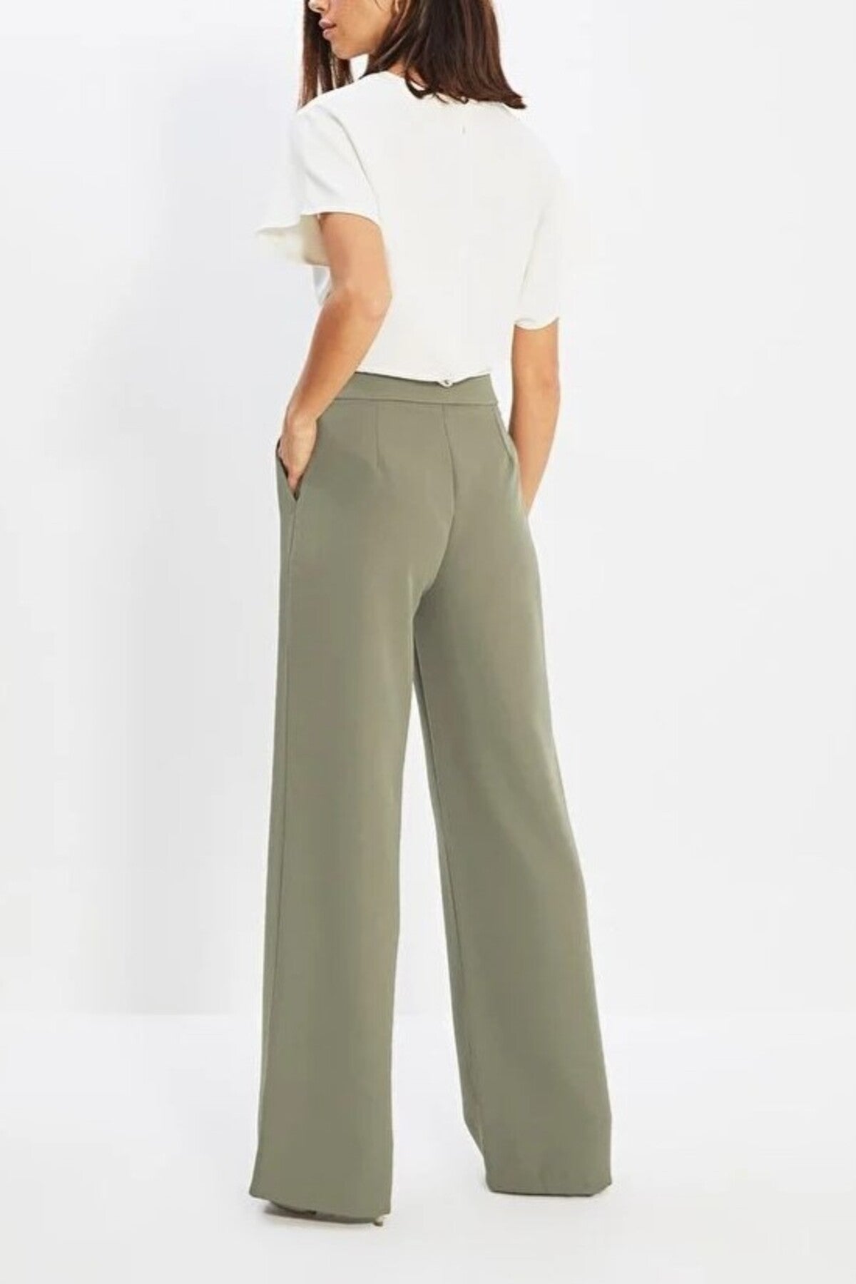 Wide Leg Woven Trousers