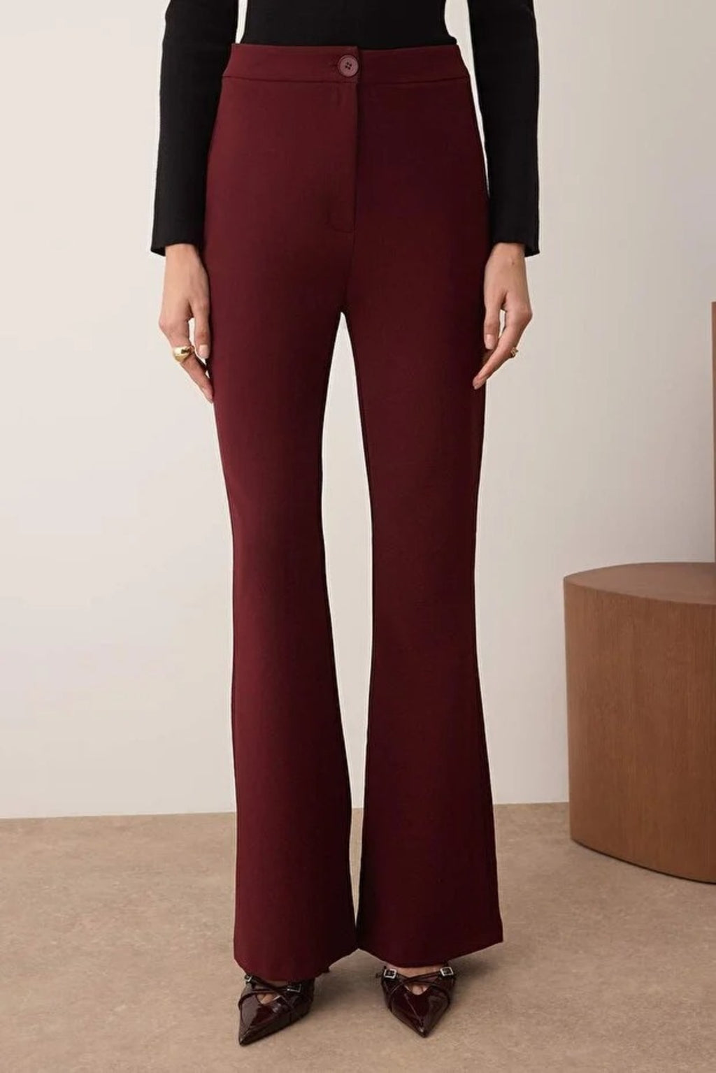 Flare Bootcut Woven Trousers