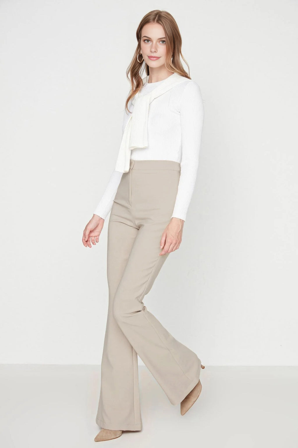 Flare Bootcut Woven Trousers