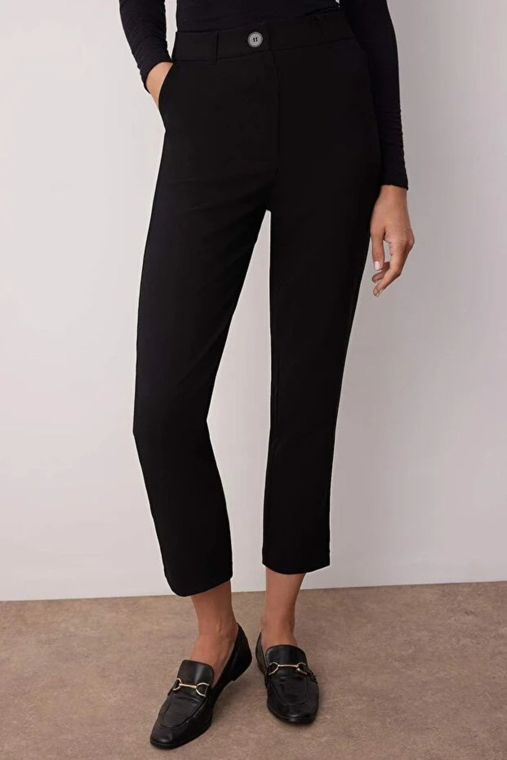 Basic Cigarette Skinny Leg Woven Trousers