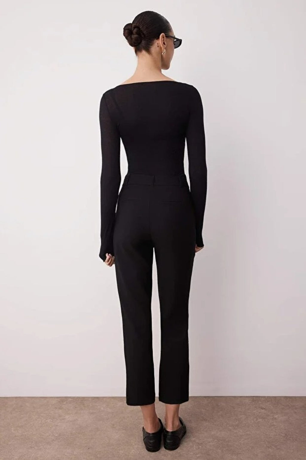 Basic Cigarette Skinny Leg Woven Trousers