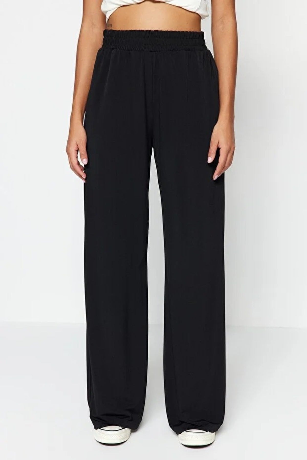 Relaxed Cut High Waist Flexible Trousers