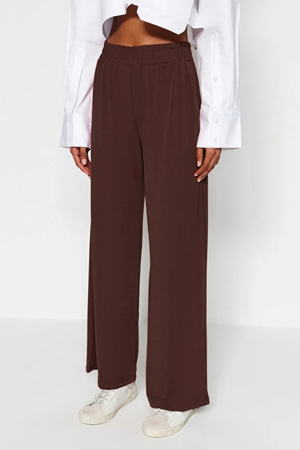 Relaxed Cut High Waist Flexible Trousers