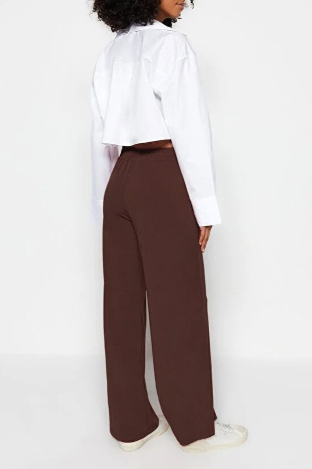 Relaxed Cut High Waist Flexible Trousers