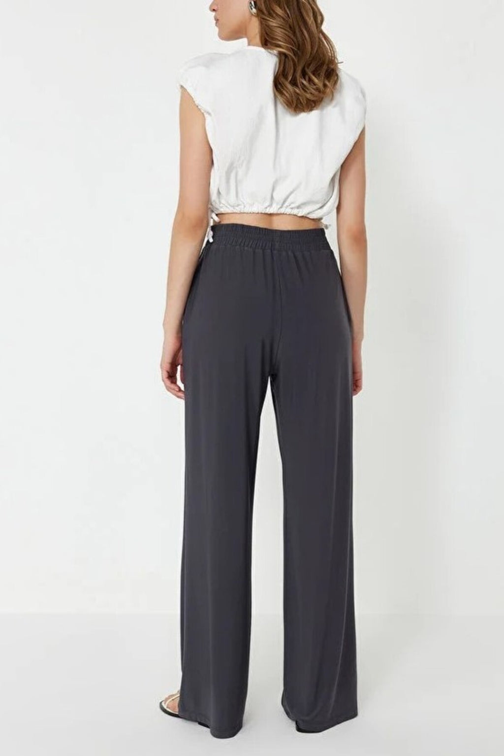 Relaxed Cut High Waist Flexible Trousers