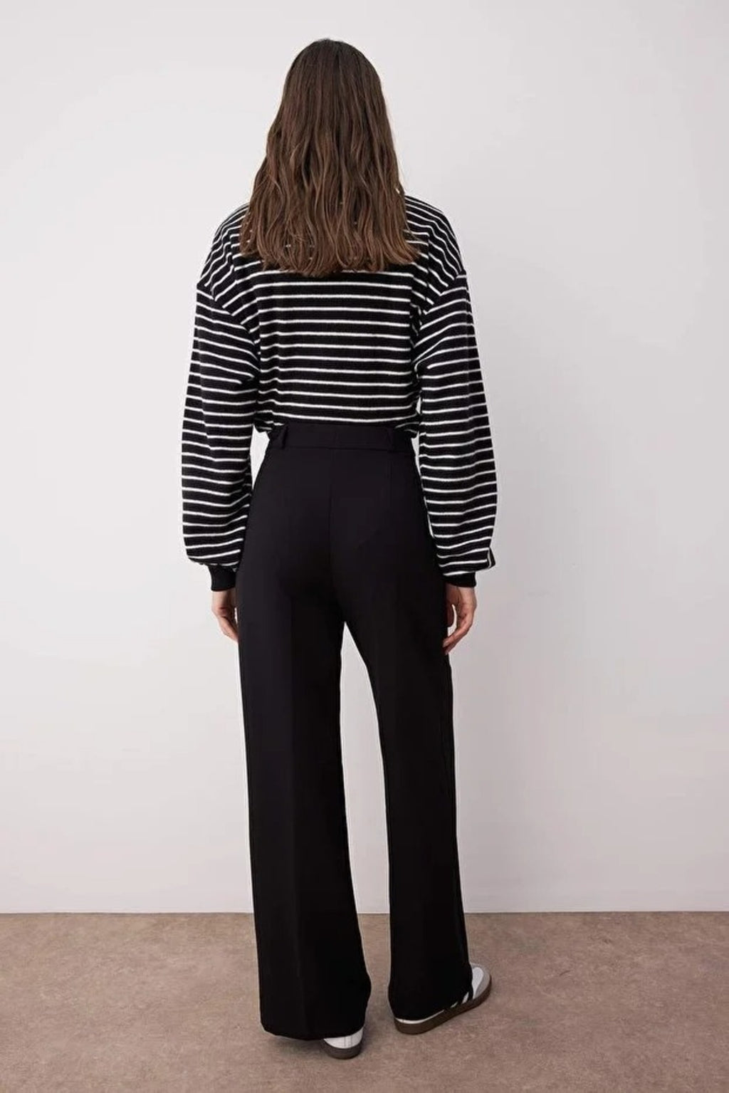 Pleated Wide Leg Woven Trousers