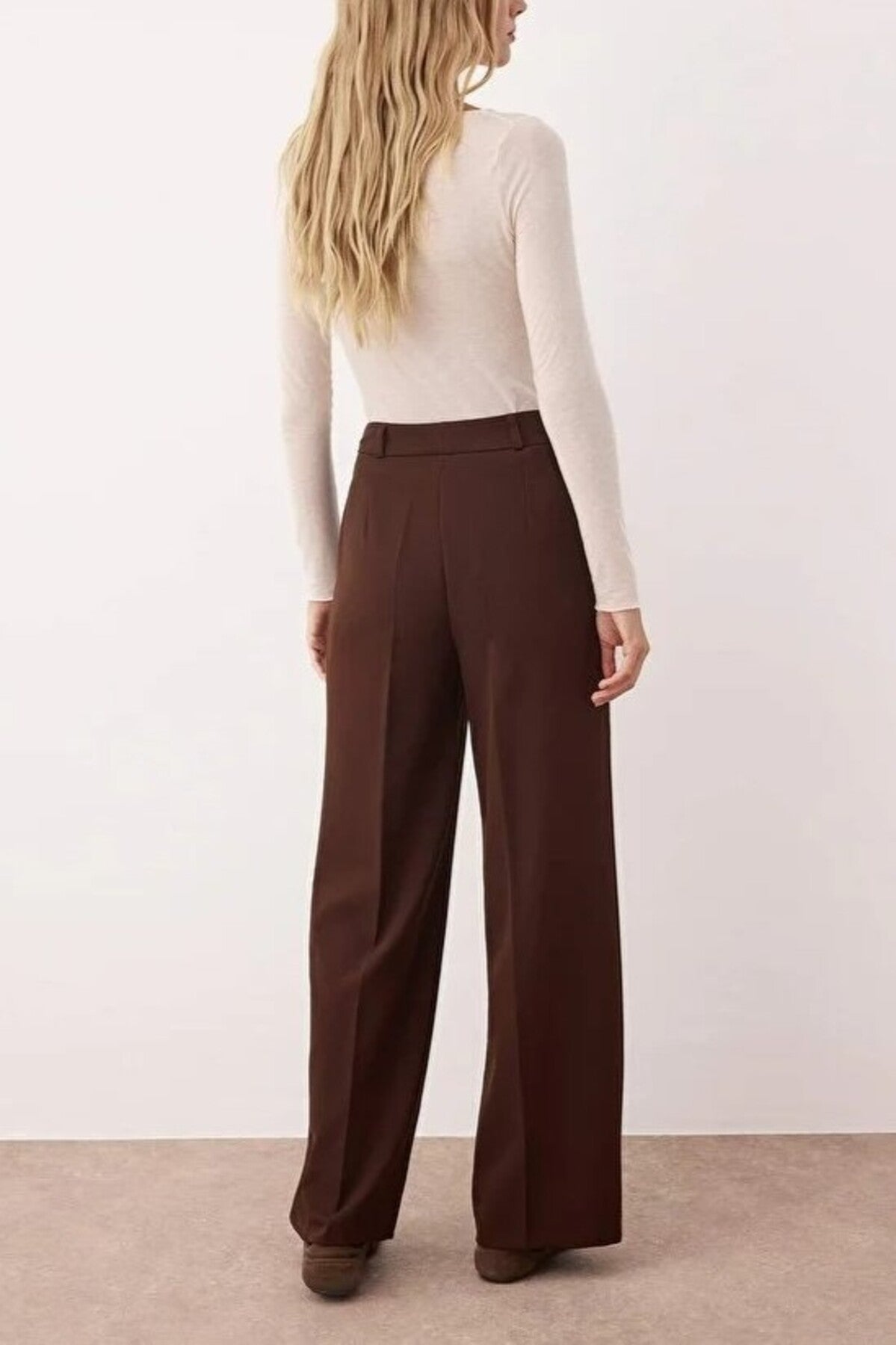 Pleated Wide Leg Woven Trousers