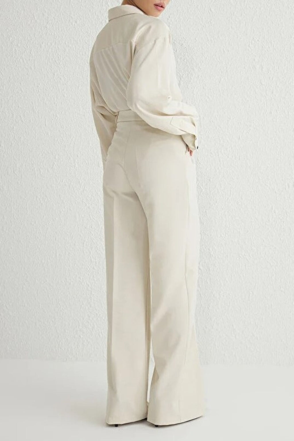 Pleated Wide Leg Woven Trousers