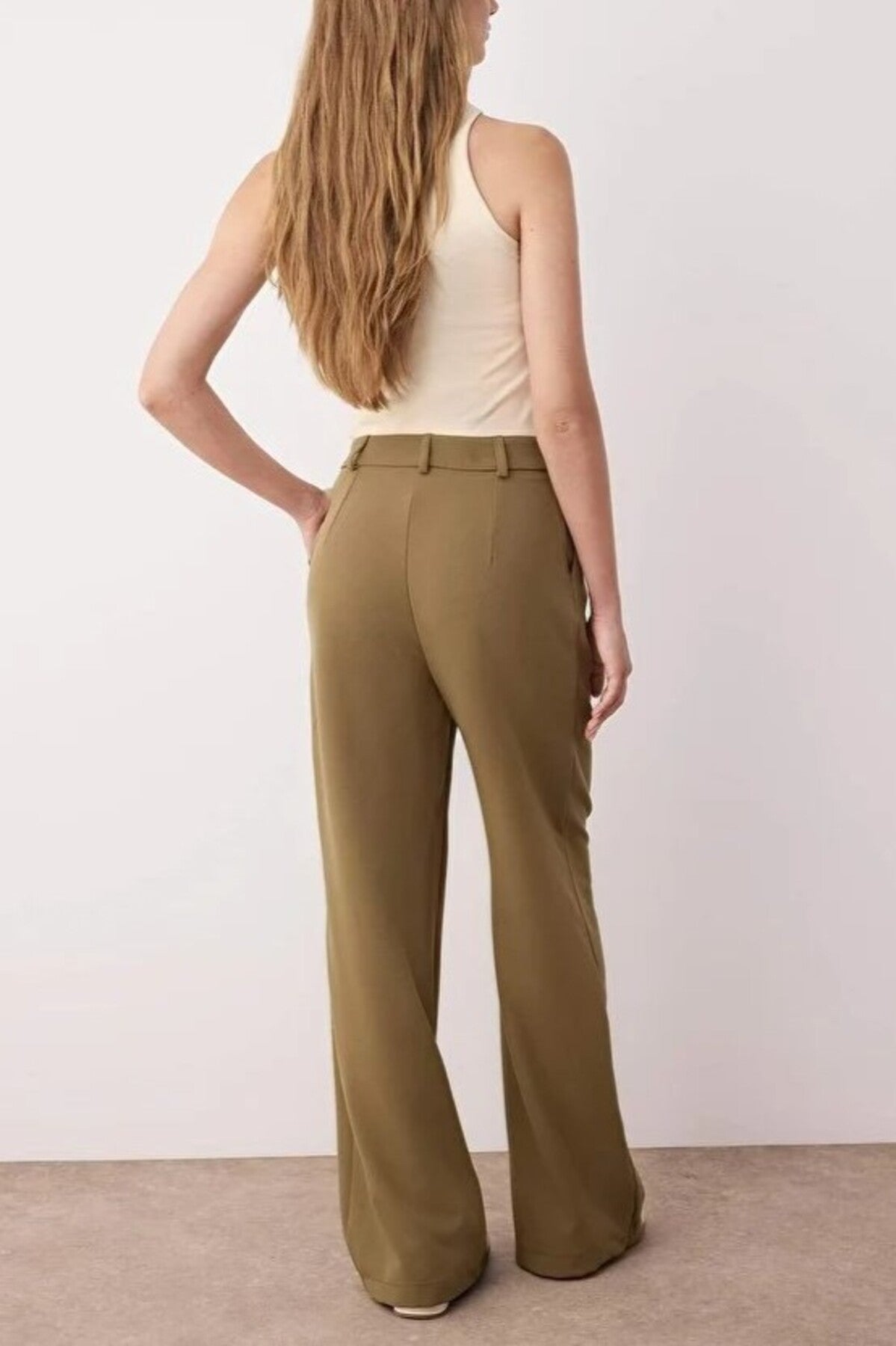 Pleated Wide Leg Woven Trousers