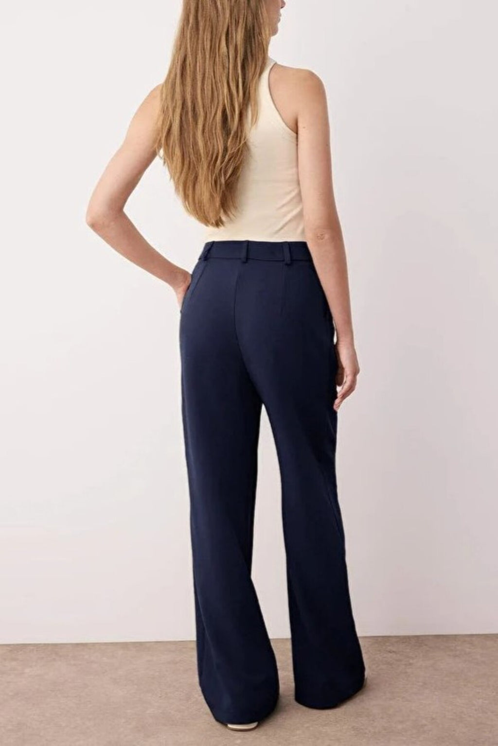 Pleated Wide Leg Woven Trousers