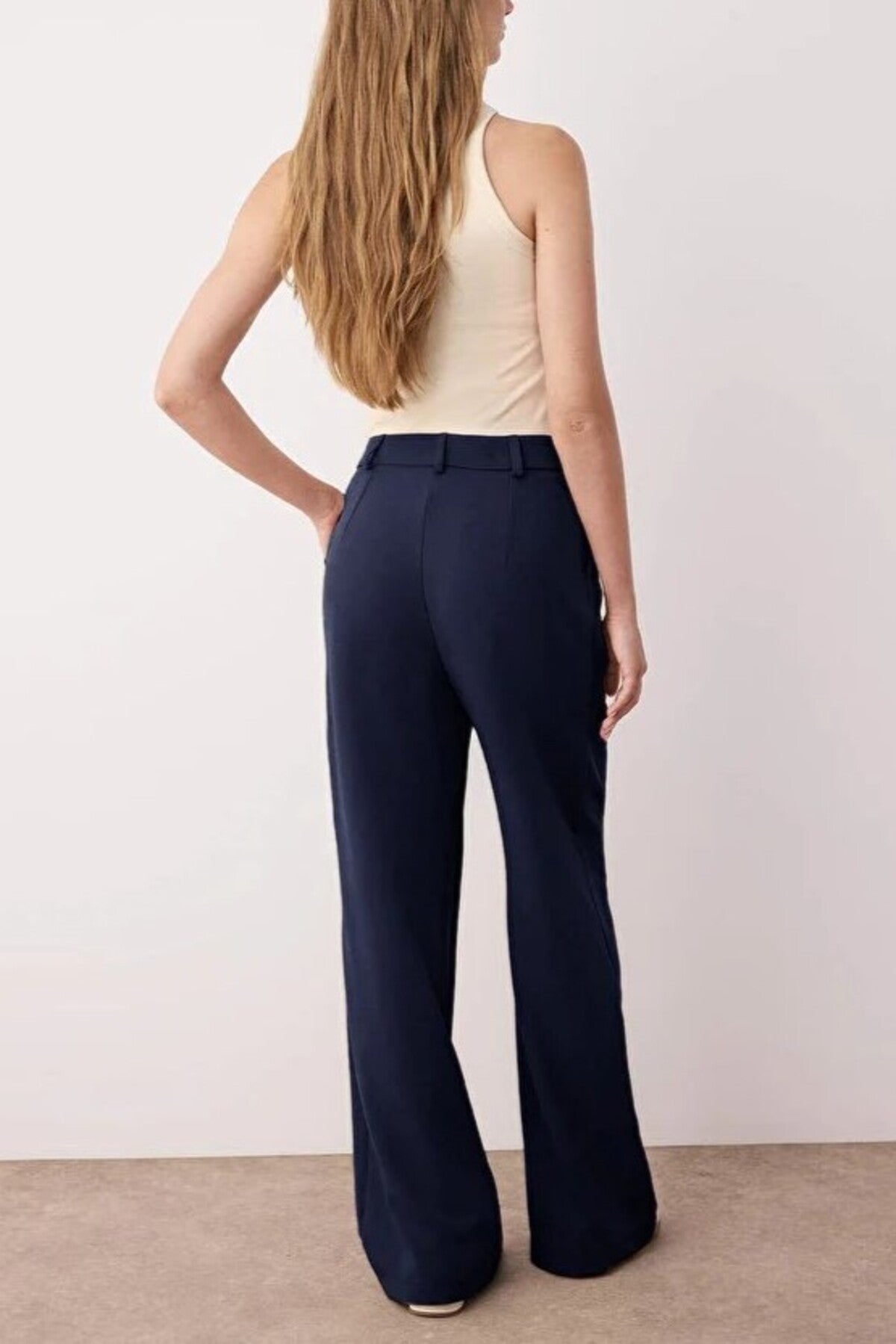 Pleated Wide Leg Woven Trousers