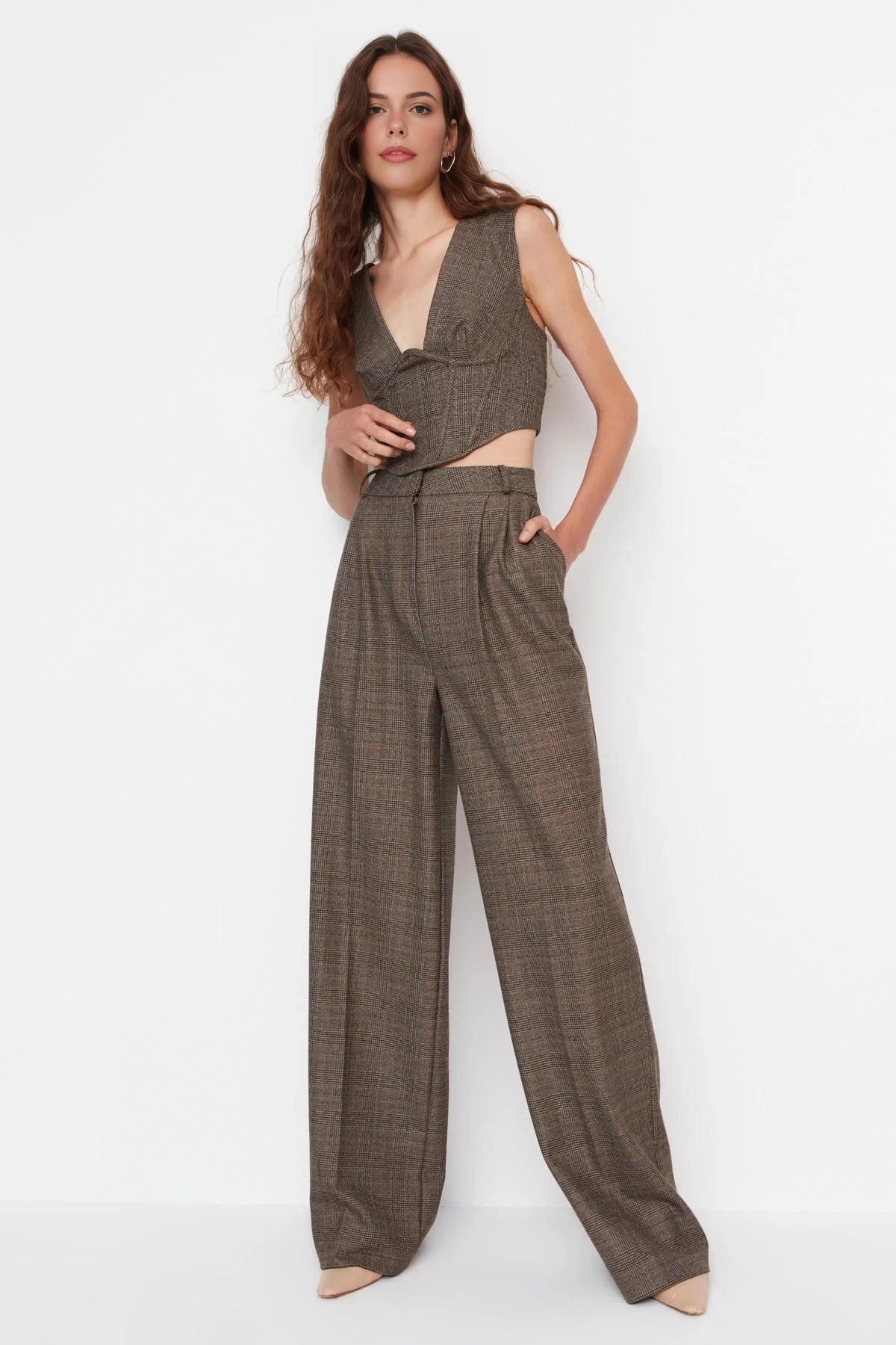 Wide Leg Woven Trousers