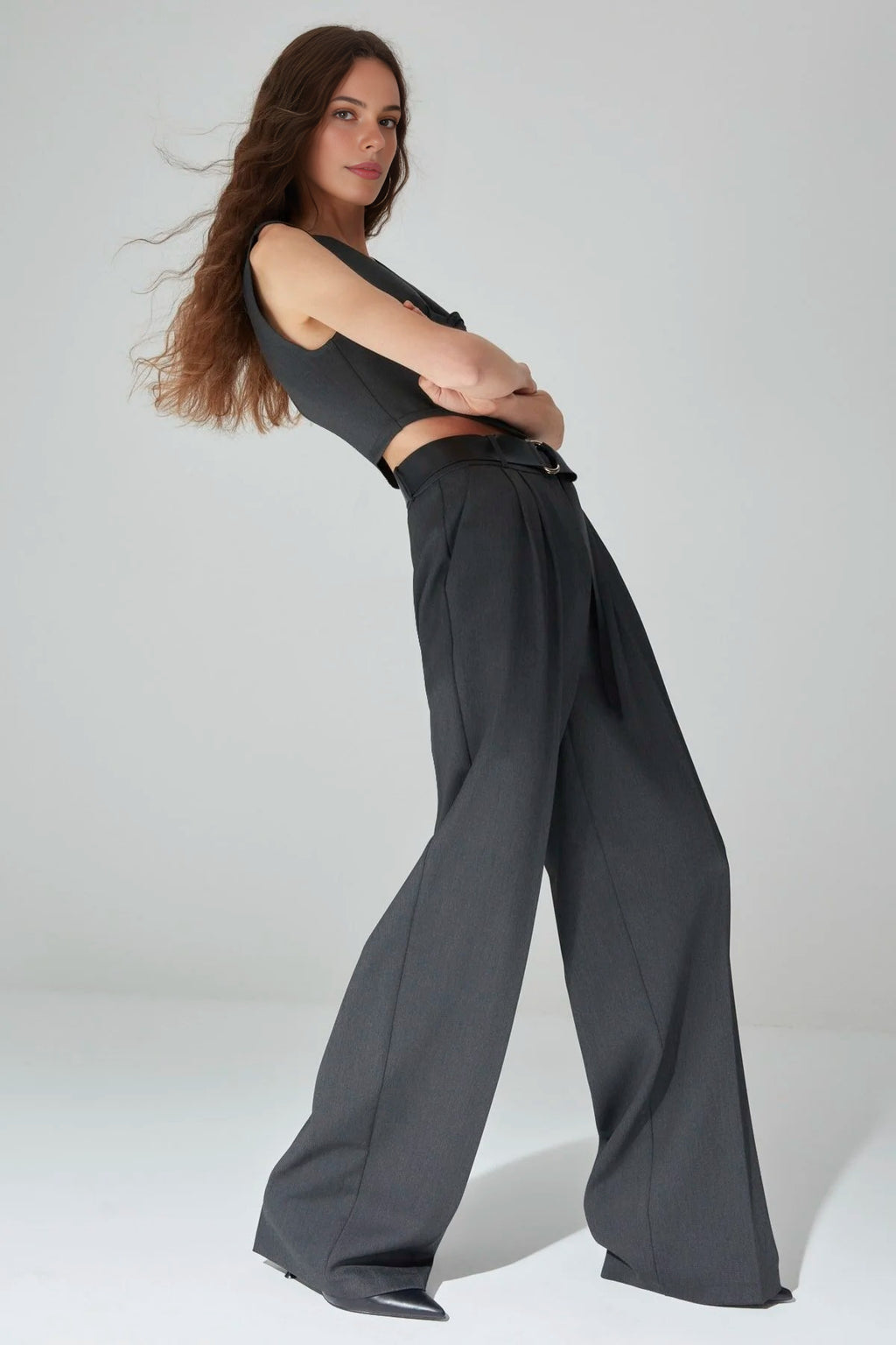 Wide Leg Woven Trousers
