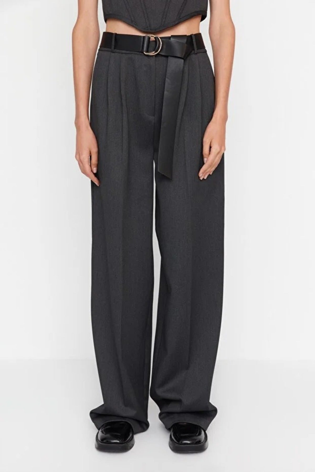 Wide Leg Woven Trousers