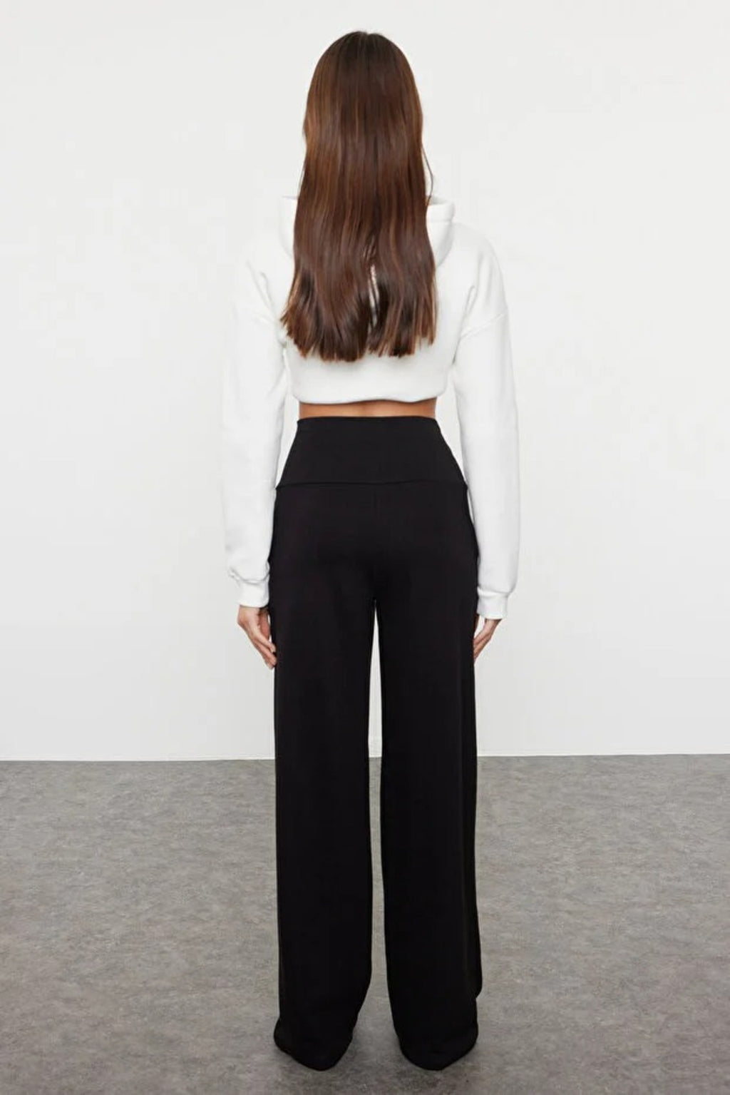 Slim Extra High Waist Wide Leg Trousers
