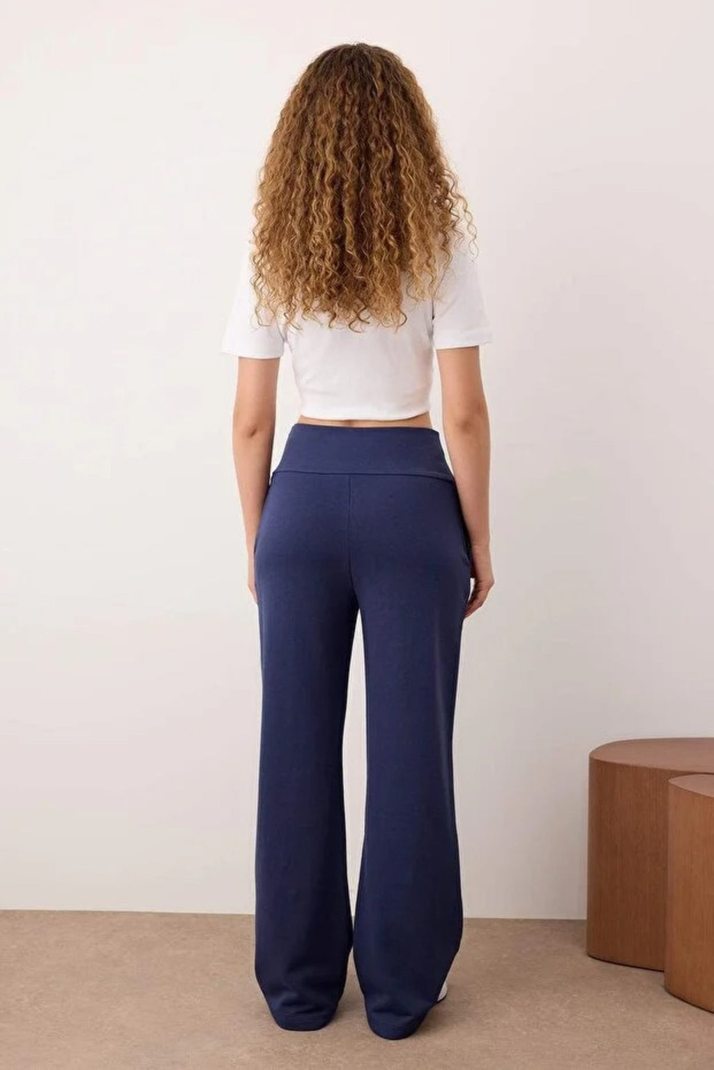 Slim Extra High Waist Wide Leg Trousers