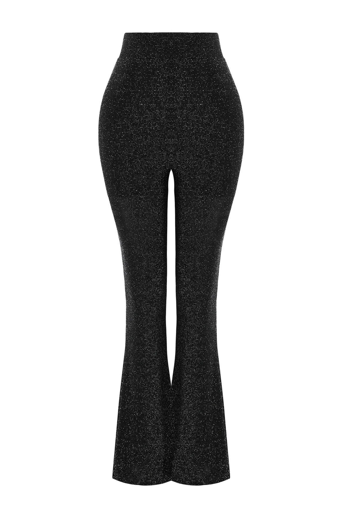 High Waist Glittery Knit Trousers